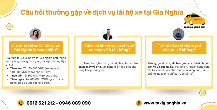 Giải đáp các thắc mắc phổ biến về dịch vụ lái hộ xe tại Gia Nghĩa