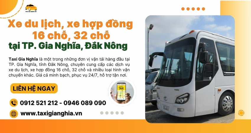 Taxi Gia Nghĩa – dịch vụ xe du lịch tại TP. Gia Nghĩa, Đắk Nông