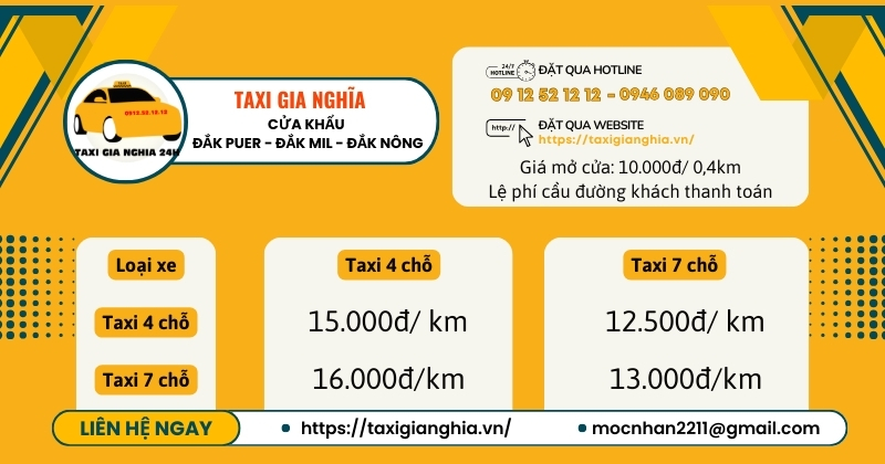 Giá cước cạnh tranh và minh bạch của Taxi Gia Nghĩa