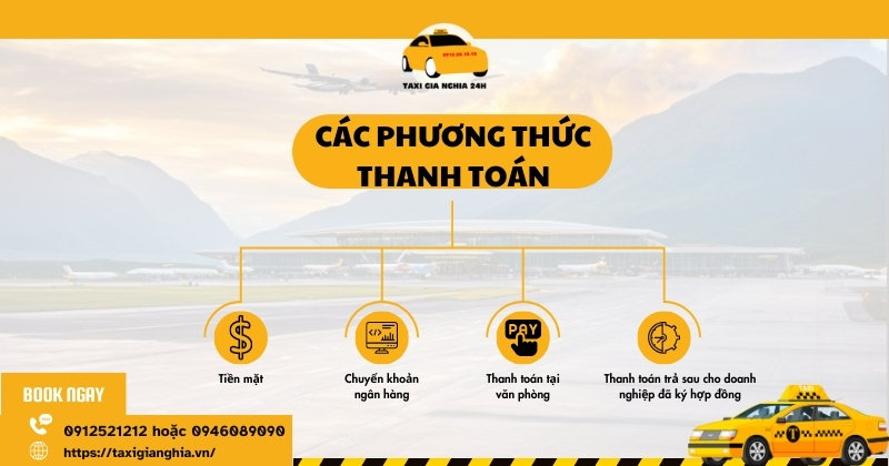 Các phương thức thanh toán khi sử dụng dịch vụ Taxi sân bay Buôn Ma Thuột - Đắk Lắk