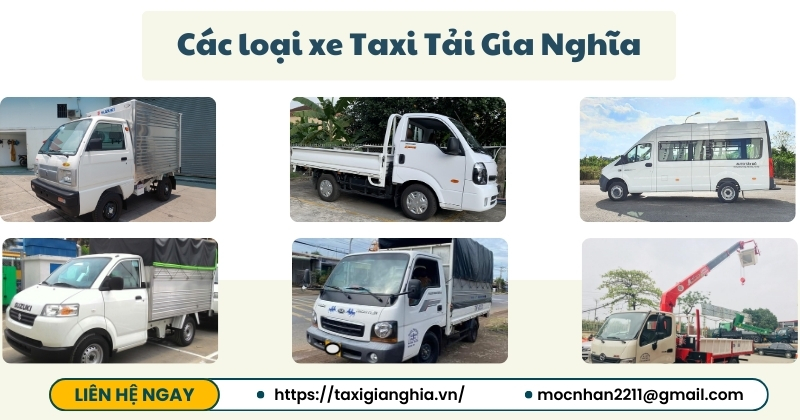 Các loại xe Taxi Tải Gia Nghĩa đang phục vụ khách hàng